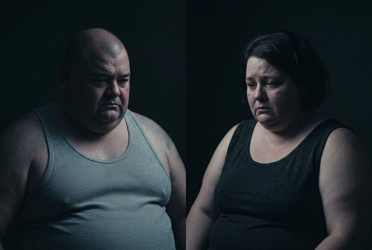 Pessoa insatisfeita com o corpo